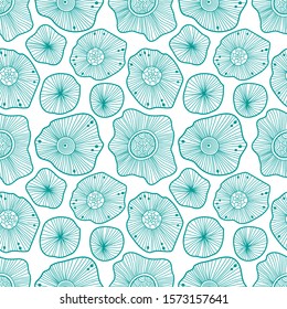 Vector abstract illustration with sea plants. Floral illustration.