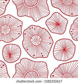 Vector abstract illustration with sea plants. Floral illustration.