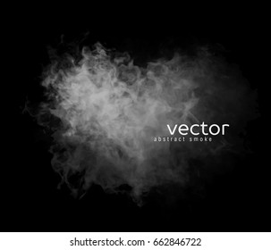 Vector abstract illustration of smoky heart on black background.