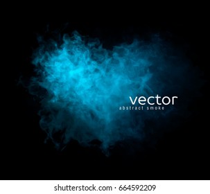 Vector abstract illustration of smoky heart on black background.