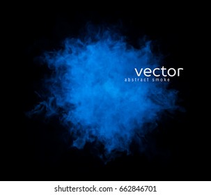 Vector abstract illustration of smoky shape on black background.