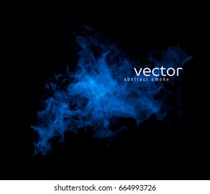 Vector abstract illustration of smoky shape on black background.
