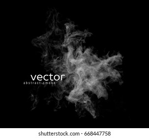 Vector abstract illustration of smoky shape on black background.