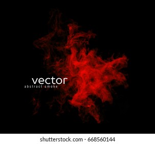 Vector abstract illustration of smoky shape on black background.