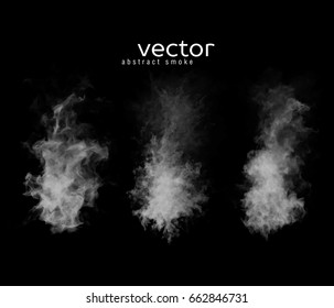 Vector abstract illustration of smoky shapes on black background.