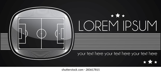 Vector abstract illustration of soccer stadium, banner