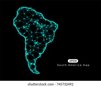 Vector abstract illustration of South America map. EPS 10.