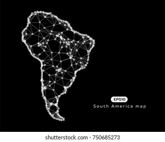 Vector abstract illustration of South America map. EPS 10.