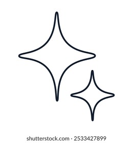 Vector abstract illustration of stars in linear style. Science, discovery, and space symbol. Astronomy and cosmos element
