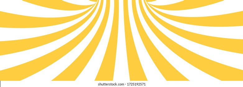 Vector abstract illustration with stripes. Trendy 3d background in op art style, optical illusion. Long horizontal banner