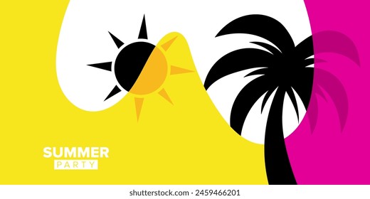 vector abstract illustration summer party greeting card template background collection