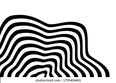 Vector abstract illustration of swirl element with smooth lines. Background in op art style, optical illusion.