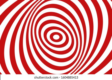 Vector abstract illustration of swirl, vortex pattern. Trendy background in op art style, optical illusion.