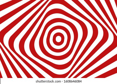 Vector abstract illustration of swirl, vortex pattern. Trendy background in op art style, optical illusion.