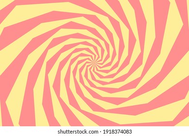 Vector abstract illustration of swirl, vortex pattern. Trendy background in op art style, optical illusion.