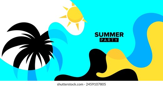 vector abstract illustration tropical summer party greeting card template background collection design