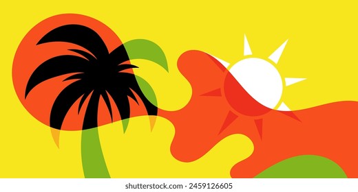 vector abstract illustration tropical summer party greeting card template background collections