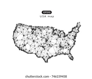 Vector abstract illustration of USA map. EPS 10.