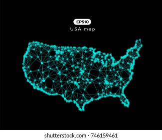 Vector abstract illustration of USA map. EPS 10.