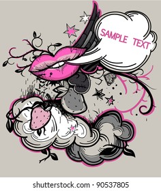 vector abstract illustration in a vintage style