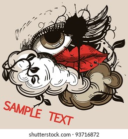 vector abstract illustration in a vintage style