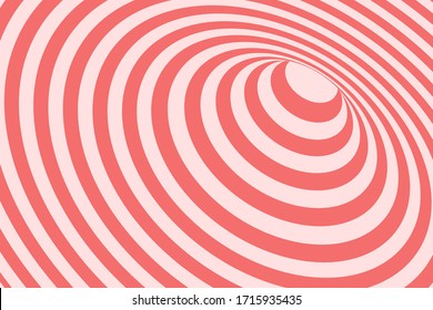 Vector abstract illustration of vortex with lines. Trendy 3d background in op art style, optical illusion.