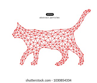 Vector abstract illustration of walking cat. Eps 10. You can easily change color.