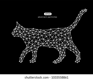 Vector abstract illustration of walking cat. Eps 10. You can easily change color.