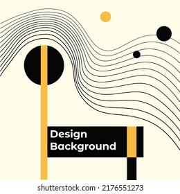 Vector abstract illustration with wavy and geometric background shapes. There is an empty space for the text. It can be used in the design of books, posters, etc.