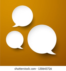 Vector abstract illustration of white paper speech bubble. Eps10.