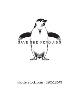 Vector abstract illustration for your design. Save the penguins