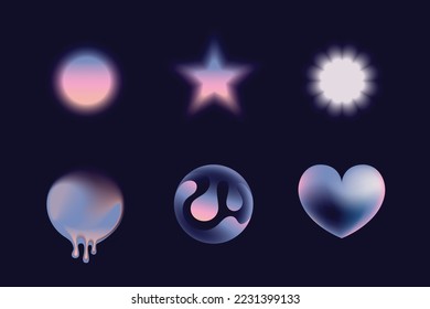 Vector abstract illustrations in modern gradient style shapes   forms  graphic design templates for social media posts   stories and copy space for text