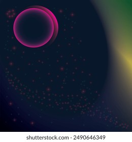 vector abstract illustrator space planet with pink light