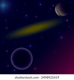 vector abstract illustrator space planet sprinkled with starlight