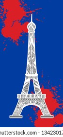 Vector Abstract image with Decorative Eiffel Tower