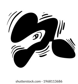Vector abstract image drawn in one line by hand.