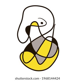 Vector abstract image drawn in one line by hand.