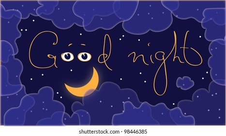 Vector abstract image the night sky. Banner. / Nightly sky.