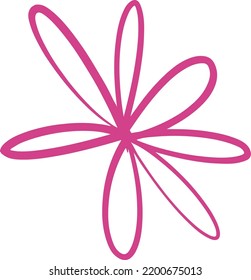 Vector abstract image of a pink flower. Hand drawn. Design element.