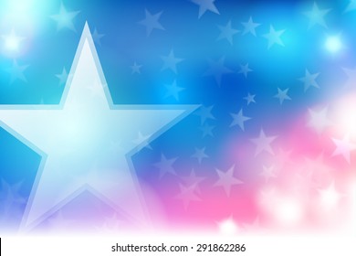 Vector abstract Independence Day background. American Independence Day Vector red and blue background. American Independence Day colorful background with shiny stars. Abstract American background.