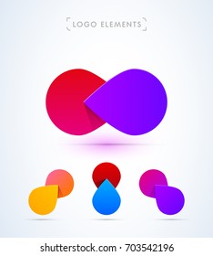 Vector abstract infinite logo template. Material design style. Origami set