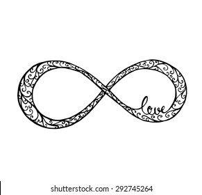 Vector of Abstract Infinity Loop in swirl style concept love, forever love
