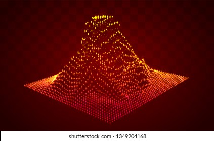 Vector abstract info graphic in the form of a mountain. bright glowing design element.
