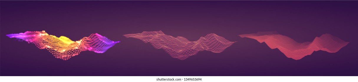 Vector abstract info graphic in the form of a mountain. bright glowing design element.