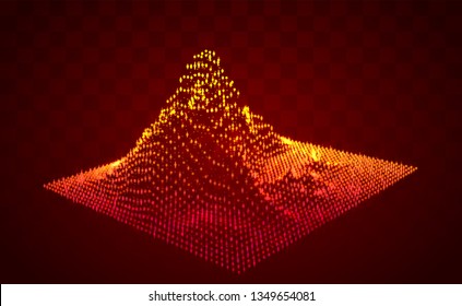 Vector abstract info graphic in the form of a mountain. bright glowing design element.