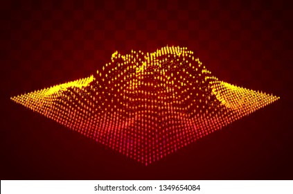 Vector abstract info graphic in the form of a mountain. bright glowing design element.