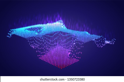Vector abstract info graphic in the form of a mountain. bright glowing design element.