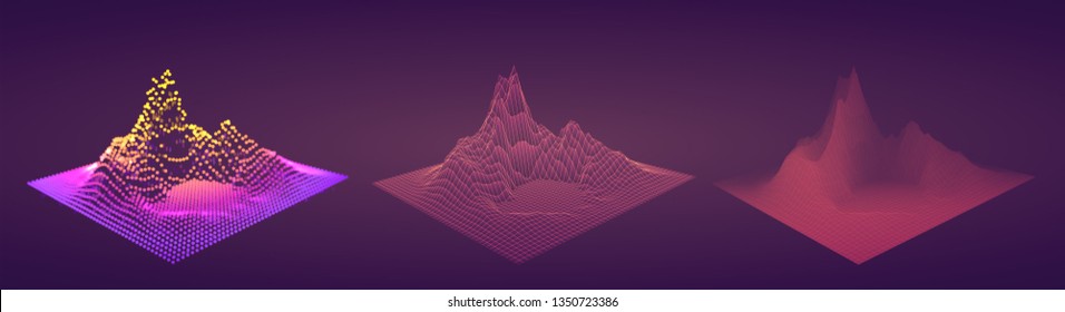 Vector abstract info graphic in the form of a mountain. bright glowing design element.