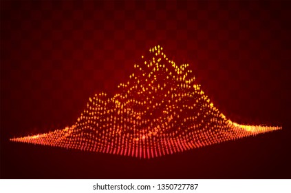 Vector abstract info graphic in the form of a mountain. bright glowing design element.