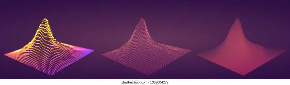 Vector abstract info graphic in the form of a mountain. bright glowing design element.